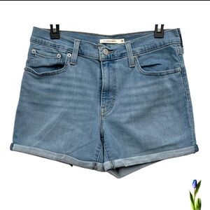 Levi's Blue Jean Shorts Mid Length Denim Cuffed